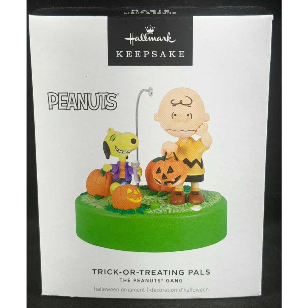 Hallmark 2024 TRICK-OR-TREATING PALS Halloween Ornament Peanuts Gang Light Sound